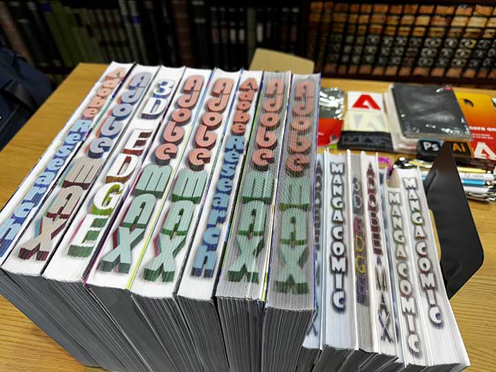 Naked-eye 3D effect printed on the edges of stacked books