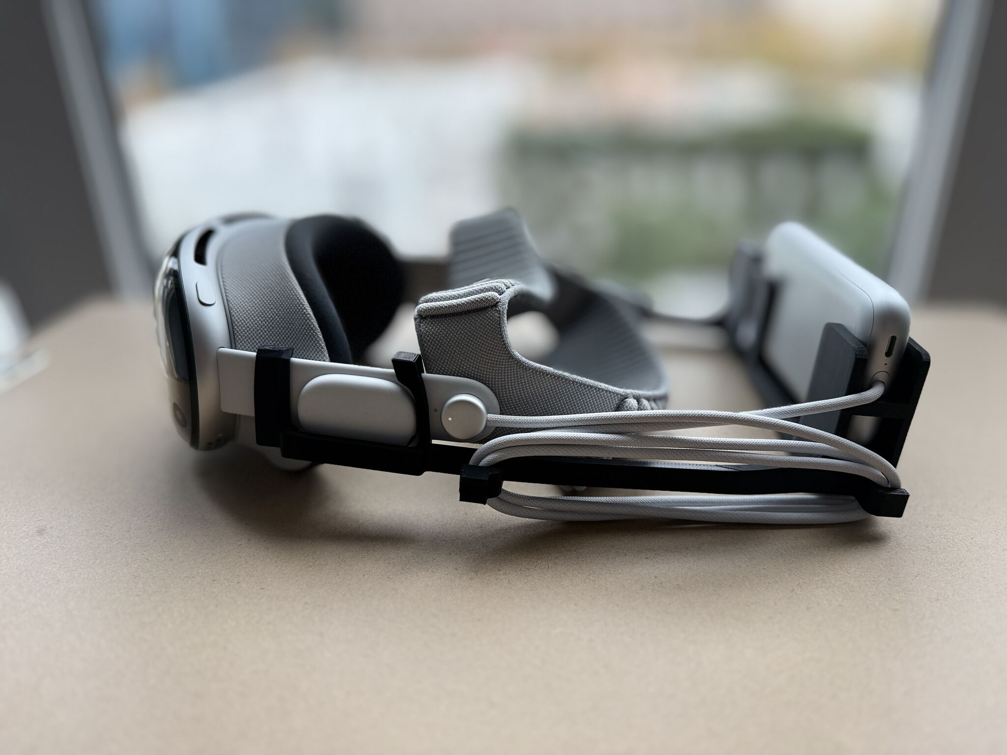 Custom 3D-printed Balance Supporter fitted to an Apple Vision Pro with the Dual Knit Band