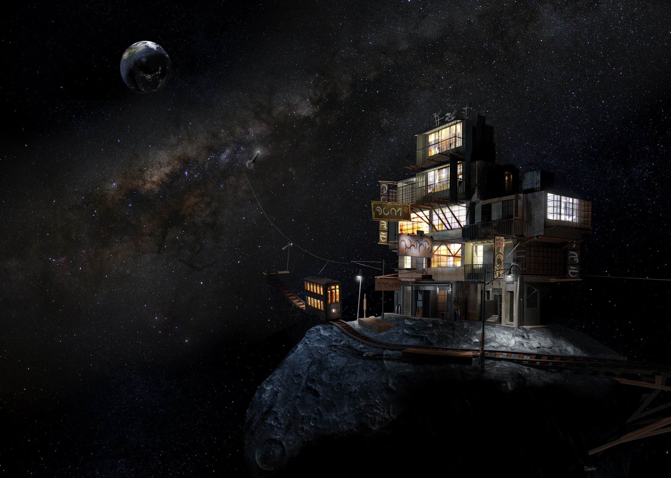 3D scene created with Blender and Photoshop