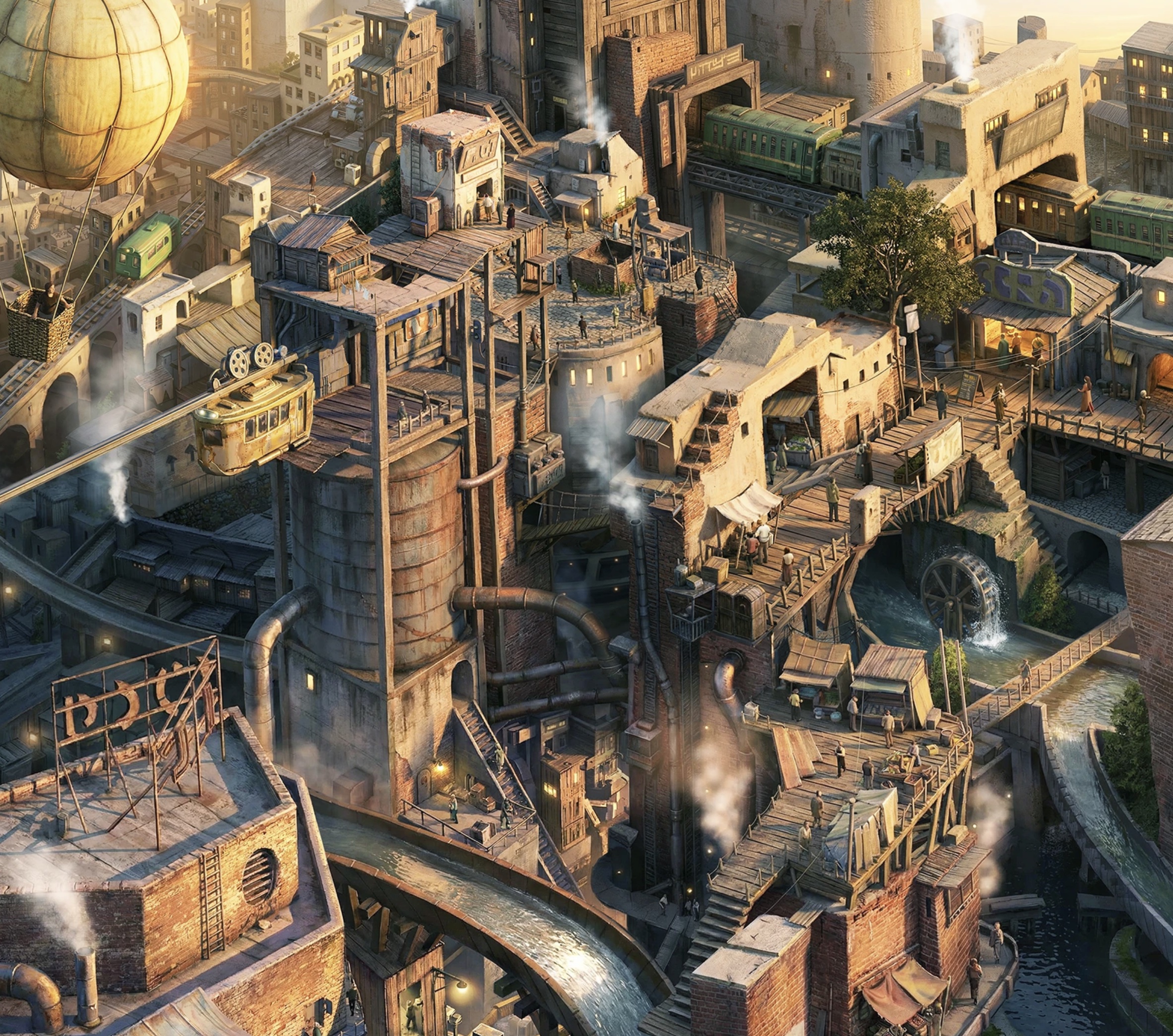 Concept city image painted with Fresco and Firefly